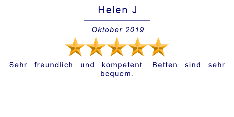 Sehr freundlich und kompetent. Betten sind sehr bequem.